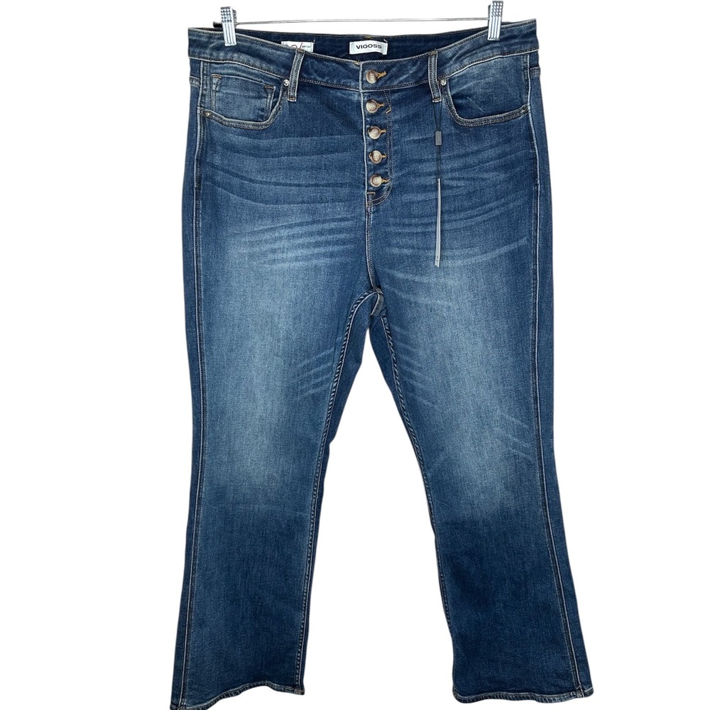 VIGOSS NWT Lana Jeans Button Fly Stretch Boot Cut‎ Medium Wash Plus Size 20W